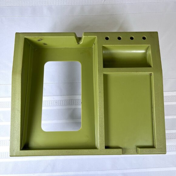 Vintage Rubbermaid Desk Organizer Avocado Green Mid Century Office Caddy MCM - Picture 6 of 9